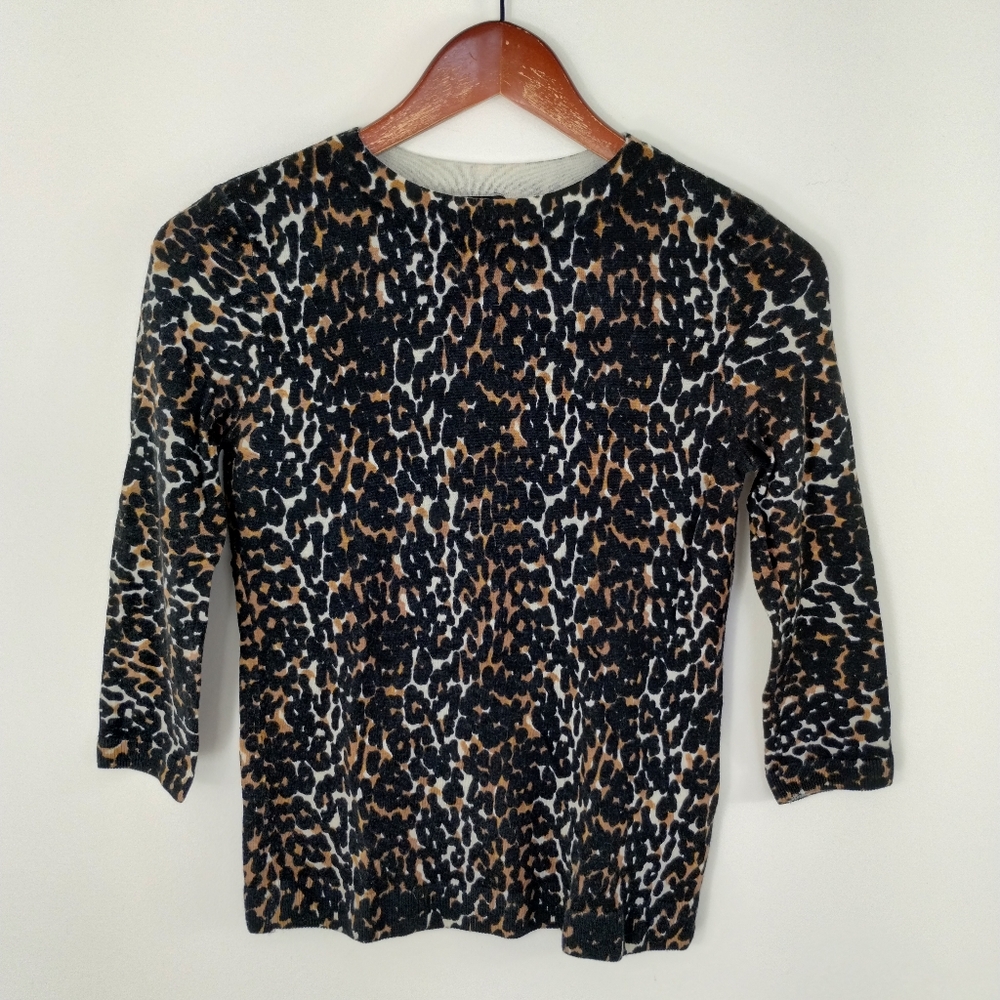 Talbots Animal Print Sweater Size Petite